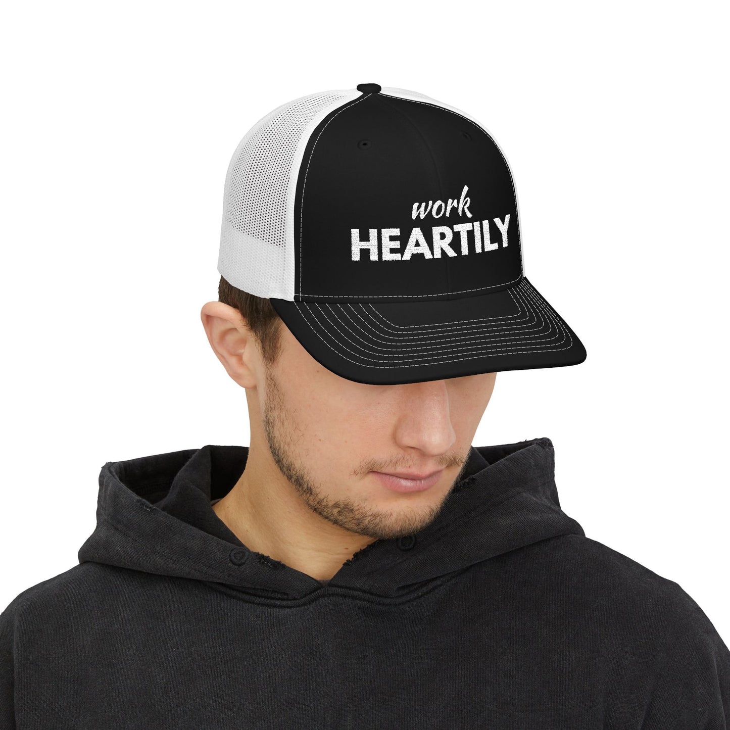 "Work Heartily" Snapback Trucker Cap