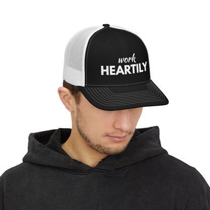 "Work Heartily" Snapback Trucker Cap