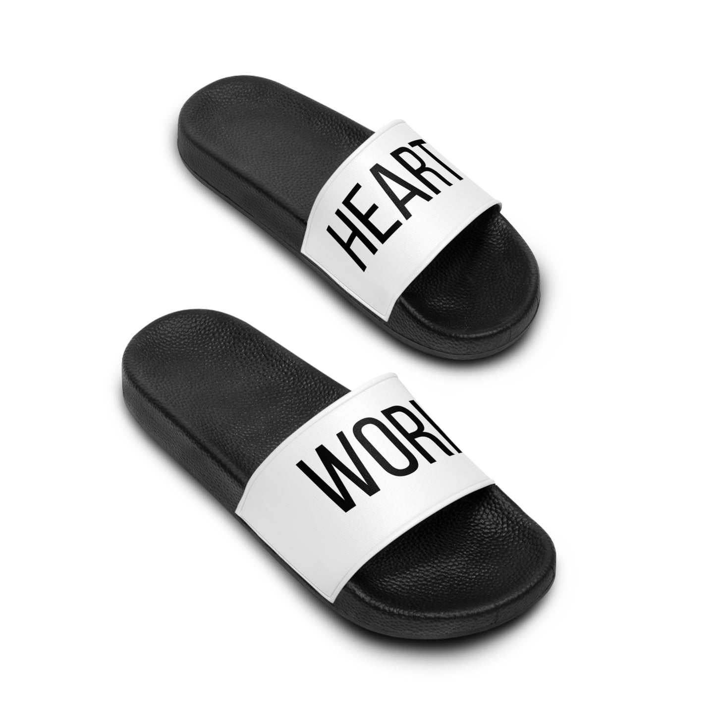 "Work Heartily" Slide Sandals