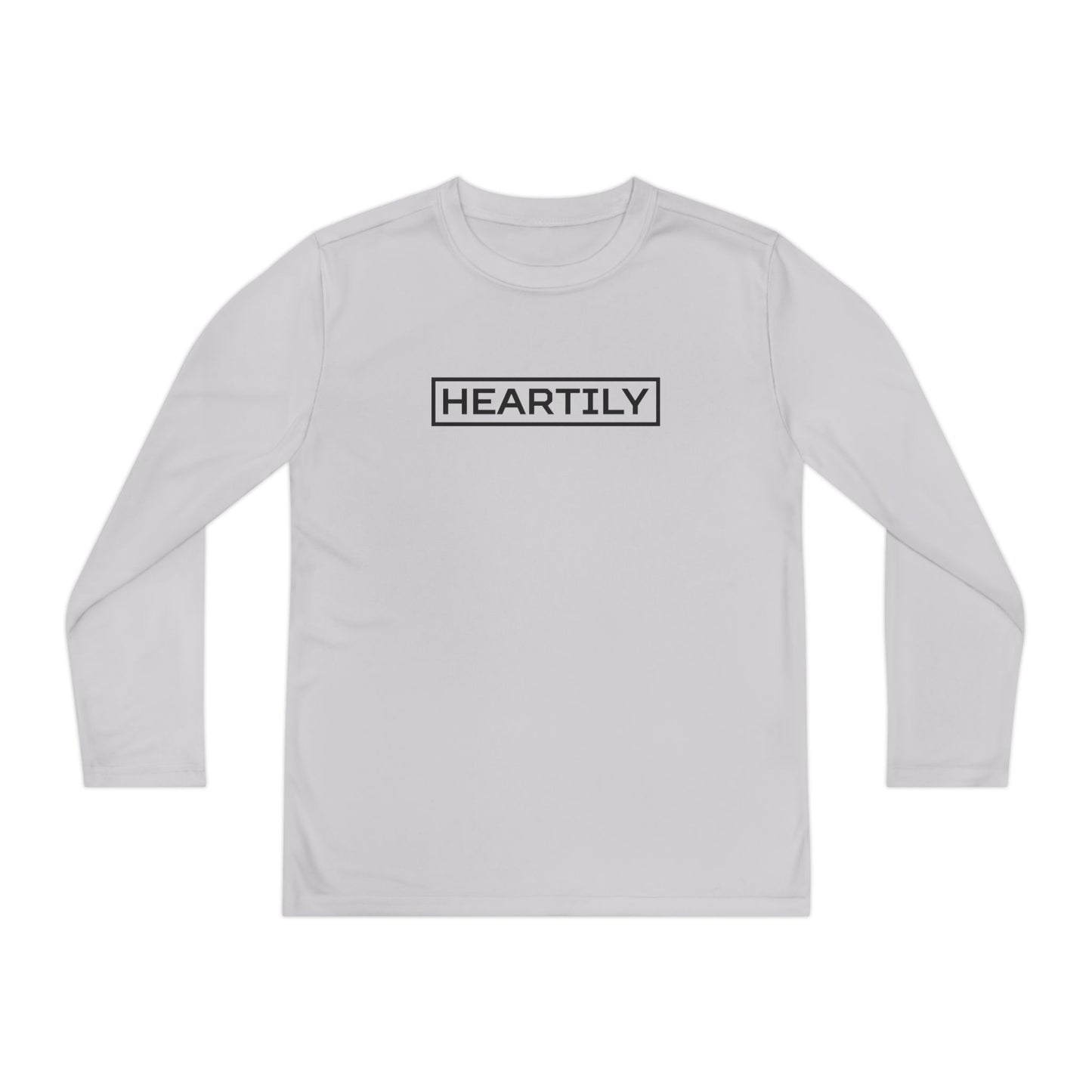 Bordered Heartily Youth Athletic Long Sleeve Tee
