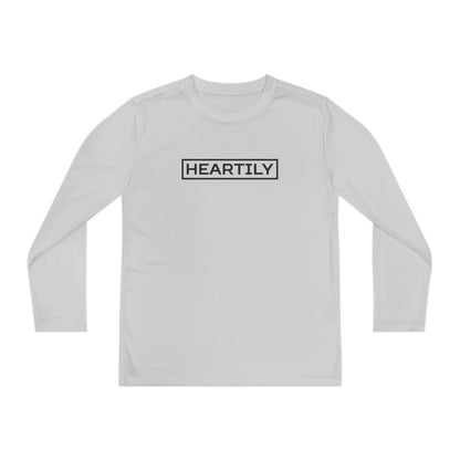 Bordered Heartily Youth Athletic Long Sleeve Tee